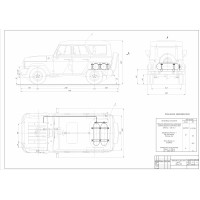 Чертеж "Автомобиль-УАЗ-3151 -ВО"