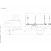 Чертеж "Автомобиль КРАЗ-5133 полуприцеп"