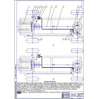 Чертеж "Схема трансмиссии автомобиля ГАЗ-3307"
